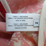 Proenza Schouler Tie-Neck Maxi Dress White/Red Mono Floral Printed Crepe Size 2