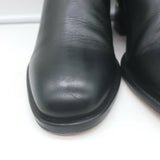 Jimmy Choo Clarice 45 Buckle Ankle Boots Black Leather Size 37 Low-Heel Booties