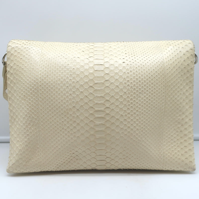 Celine Blade Shoulder Bag Cream Snakeskin Medium Crossbody