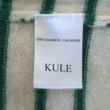 Kule Sophie Cashmere Striped Crewneck Sweater Ivory/Green Size Small