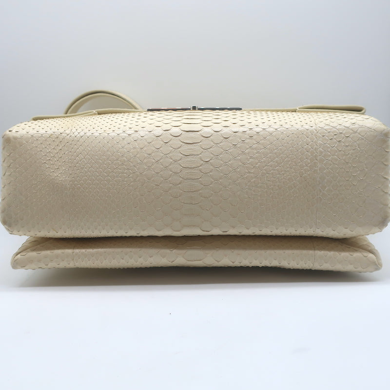 Celine Blade Shoulder Bag Cream Snakeskin Medium Crossbody