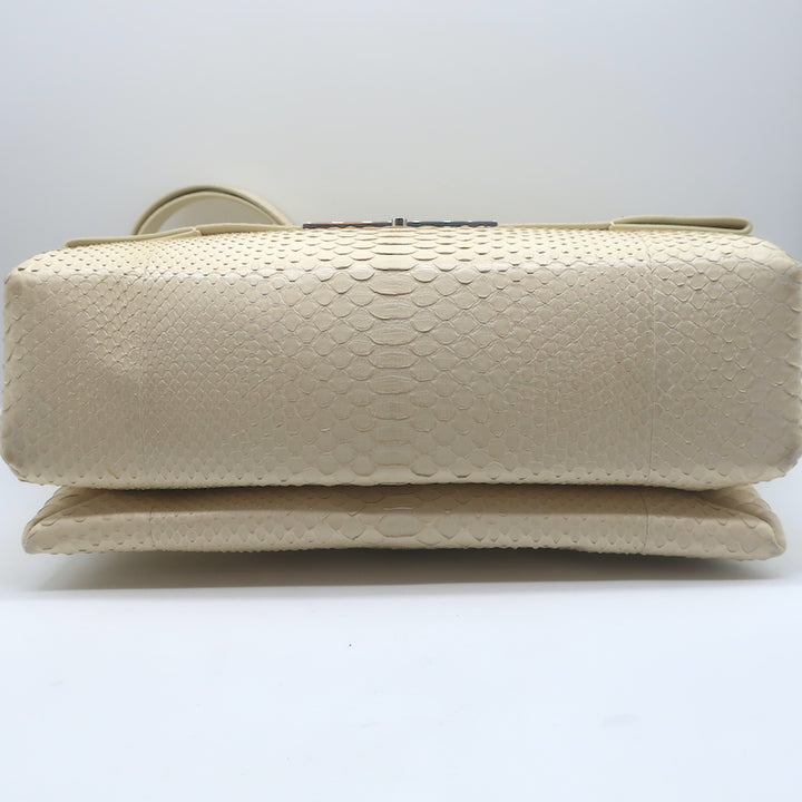 Celine Blade Shoulder Bag Cream Snakeskin Medium Crossbody