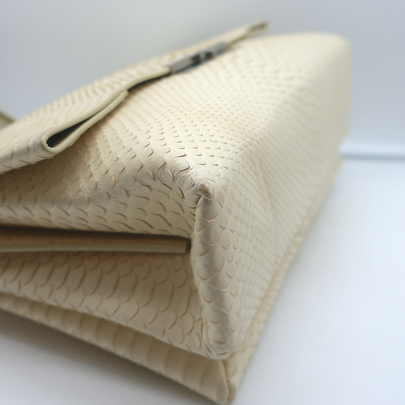 Celine Blade Shoulder Bag Cream Snakeskin Medium Crossbody