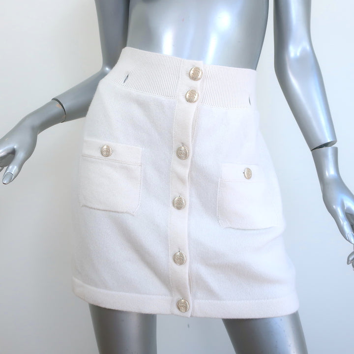 Chanel 22B Cashmere Convertible Mini Dress Cream Size 36 Cardigan &amp; Skirt Set