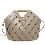 Bottega Veneta Point Basket Tote Taupe Intrecciato Leather Bag