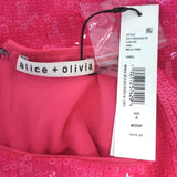 Alice + Olivia Delora Sleeveless Sequin Mini Dress Wild Pink Size 2 NEW