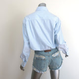 Alexander Wang Prestyled Button Down Short Romper Blue Striped Cotton Size 2 NEW