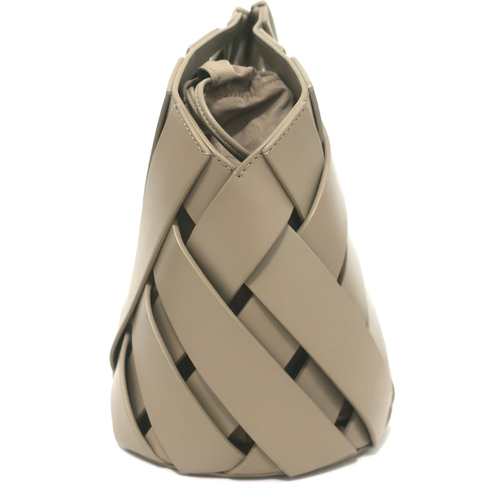 Bottega Veneta Point Basket Tote Taupe Intrecciato Leather Bag