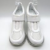 Sneex The Tepper High Heel Single Strap Sneakers White Mesh & Leather Size 9