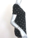 Saint Laurent Studded Tee Black Silk Jersey Size Extra Small Short Sleeve Top