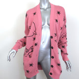 Nervure Music of Universe Oversize Cardigan Pink Cotton-Blend Size Small