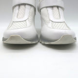Sneex The Tepper High Heel Single Strap Sneakers White Mesh & Leather Size 9