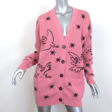 Nervure Music of Universe Oversize Cardigan Pink Cotton-Blend Size Small