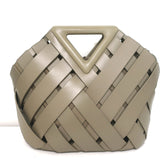 Bottega Veneta Point Basket Tote Taupe Intrecciato Leather Bag