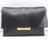 Celine Blade Shoulder Bag Black Snakeskin Medium Crossbody