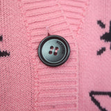 Nervure Music of Universe Oversize Cardigan Pink Cotton-Blend Size Small