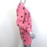Nervure Music of Universe Oversize Cardigan Pink Cotton-Blend Size Small