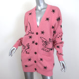 Nervure Music of Universe Oversize Cardigan Pink Cotton-Blend Size Small