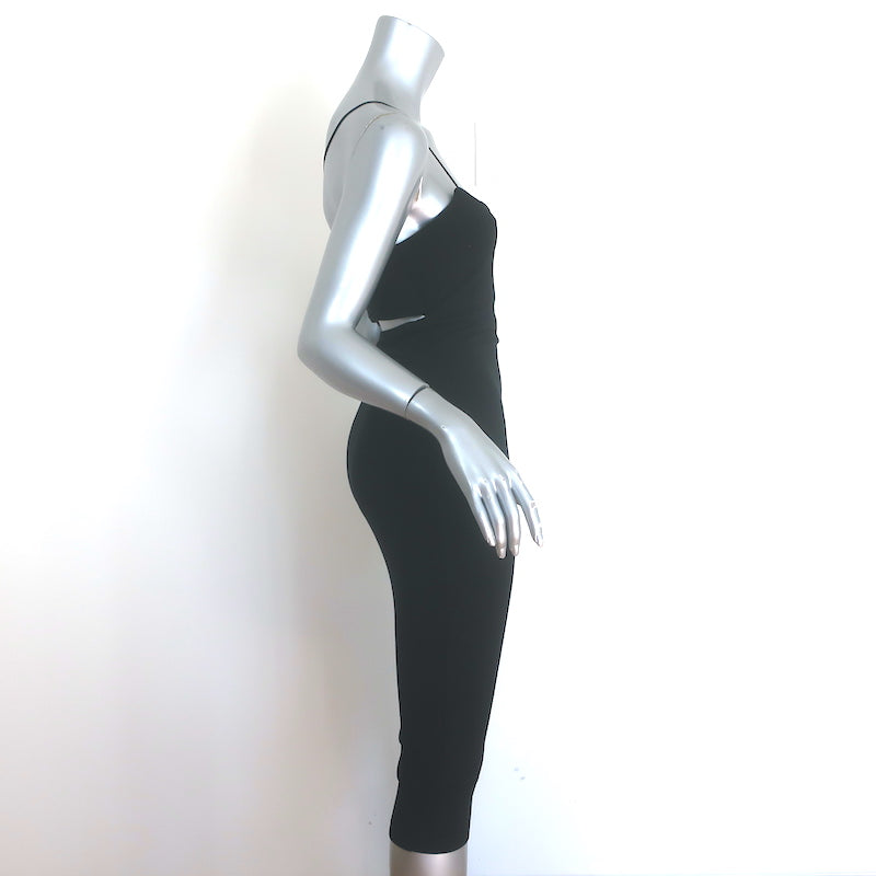 T by Alexander Wang Cutout-Back Midi Dress Black Stretch Jersey Size Small NEW