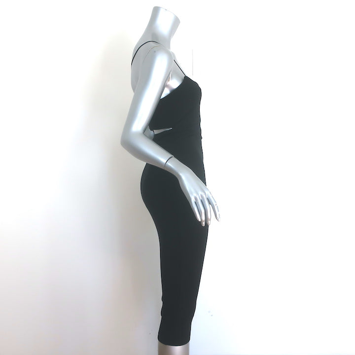 T by Alexander Wang Cutout-Back Midi Dress Black Stretch Jersey Size Small NEW