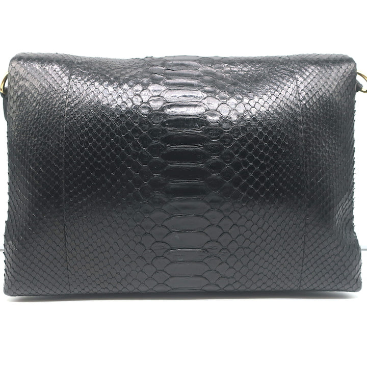 Celine Blade Shoulder Bag Black Snakeskin Medium Crossbody