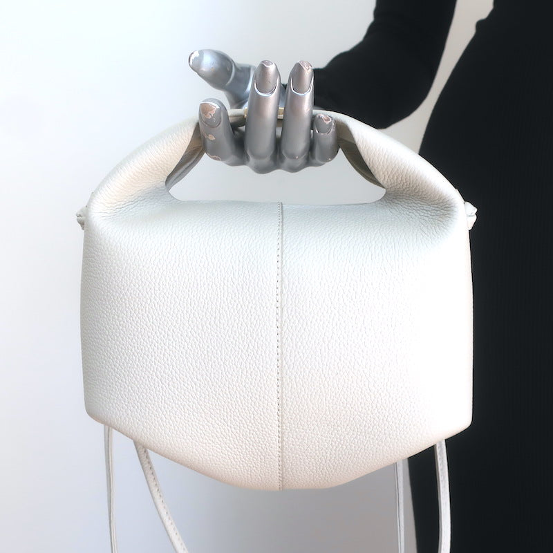Polene Beri Small Crossbody Bag Cream Grained Leather NEW