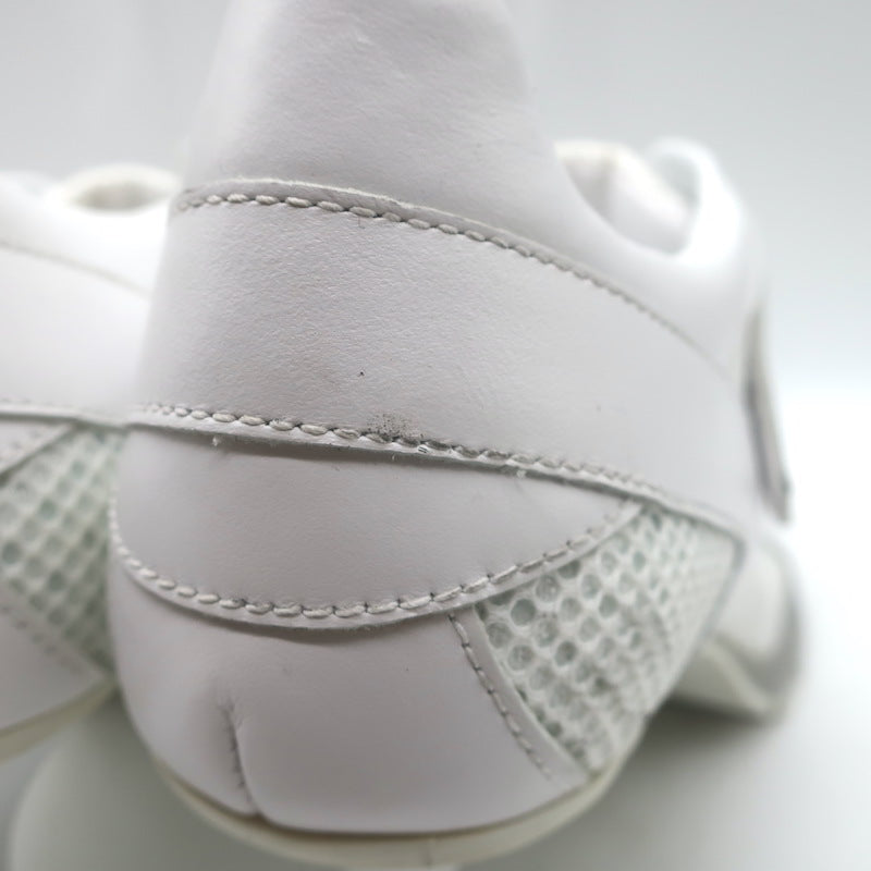 Sneex The Tepper High Heel Single Strap Sneakers White Mesh &amp; Leather Size 9