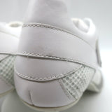 Sneex The Tepper High Heel Single Strap Sneakers White Mesh & Leather Size 9