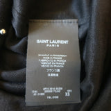Saint Laurent Studded Tee Black Silk Jersey Size Extra Small Short Sleeve Top