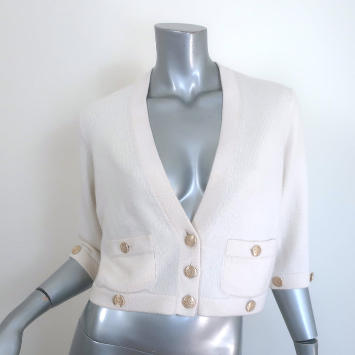 Chanel 22B Cashmere Convertible Mini Dress Cream Size 36 Cardigan &amp; Skirt Set
