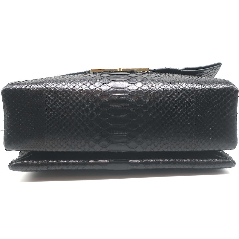 Celine Blade Shoulder Bag Black Snakeskin Medium Crossbody