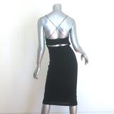 T by Alexander Wang Cutout-Back Midi Dress Black Stretch Jersey Size Small NEW