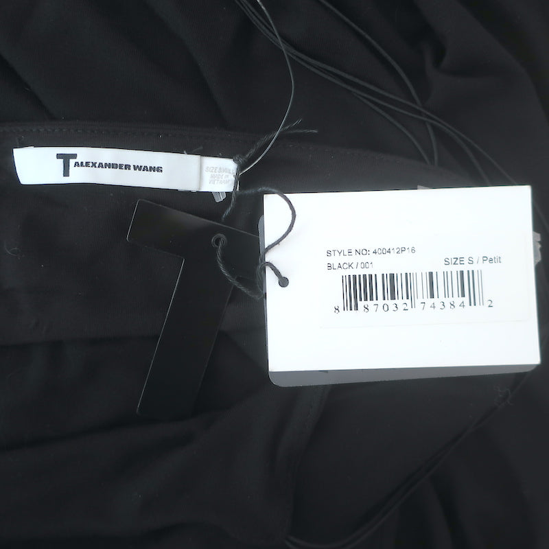 T by Alexander Wang Cutout-Back Midi Dress Black Stretch Jersey Size Small NEW