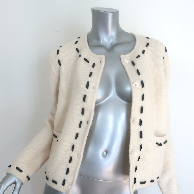 Rails Juliette Top-Stitched Cardigan Ivory Size Small NEW