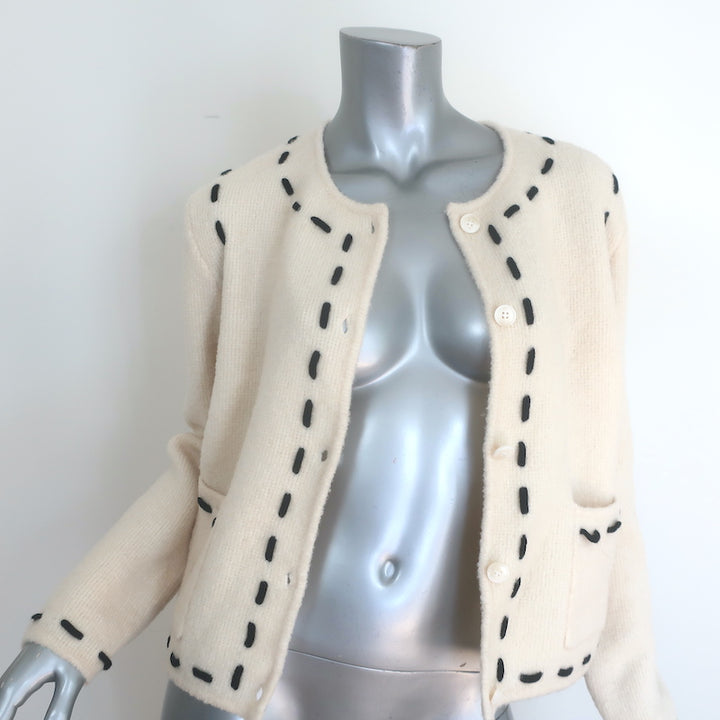 Rails Juliette Top-Stitched Cardigan Ivory Size Small NEW