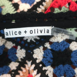 Alice + Olivia Anderson Cropped Crochet Cardigan Multicolor Cotton Size Small
