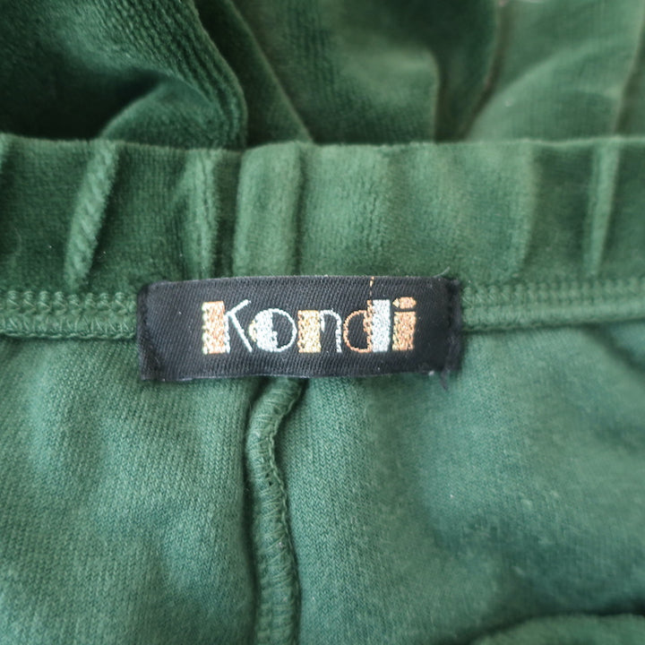 Suzie Kondi Tosk Harem Pants Green Velour Size Medium