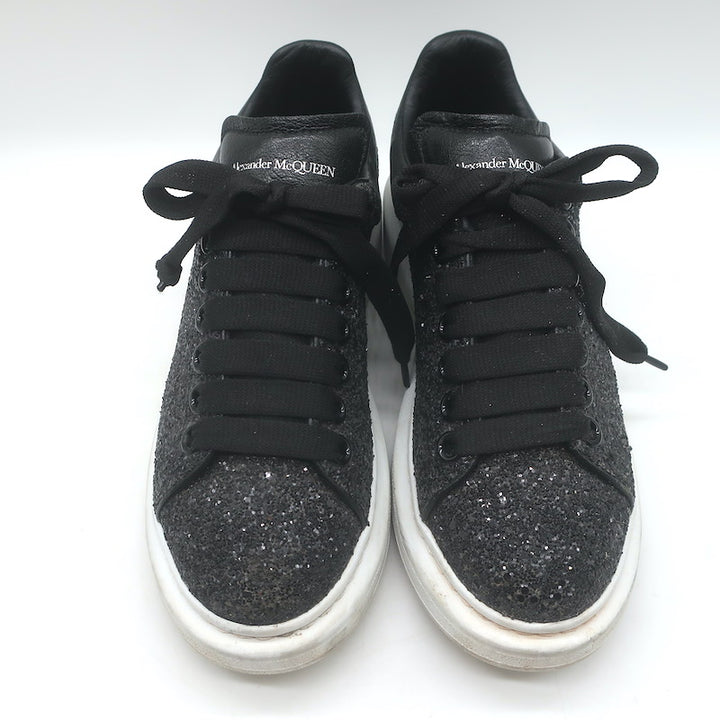 Alexander McQueen Glitter Oversized Sneakers Black Size 38.5