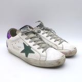 Golden Goose Superstar Glitter-Heel Sneakers White Leather & Purple Size 40