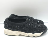 Christian Dior Fusion Floral Beaded Sneakers Black Mesh Size 41