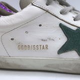 Golden Goose Superstar Glitter-Heel Sneakers White Leather & Purple Size 40