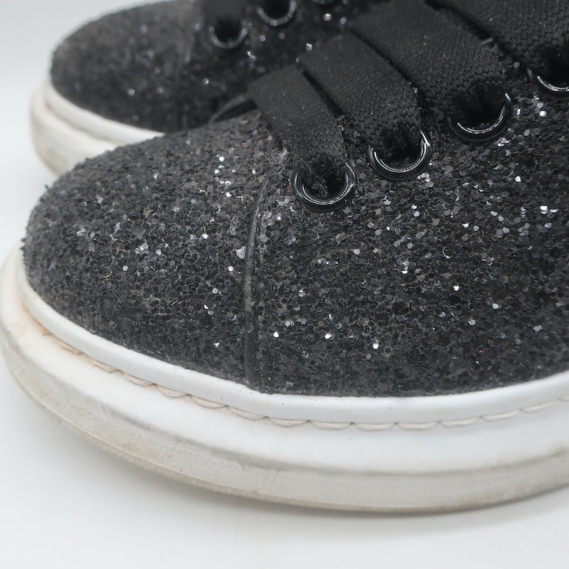 Alexander McQueen Glitter Oversized Sneakers Black Size 38.5