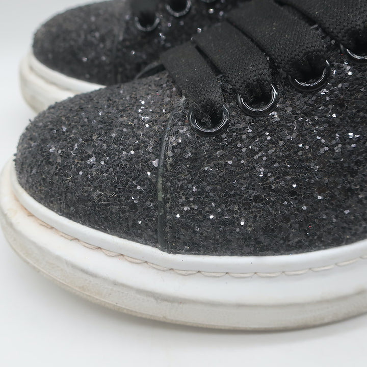 Alexander McQueen Glitter Oversized Sneakers Black Size 38.5
