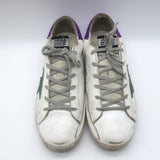 Golden Goose Superstar Glitter-Heel Sneakers White Leather & Purple Size 40
