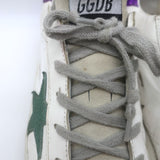 Golden Goose Superstar Glitter-Heel Sneakers White Leather & Purple Size 40
