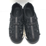 Christian Dior Fusion Floral Beaded Sneakers Black Mesh Size 41