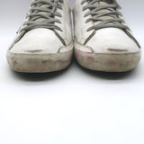Golden Goose Superstar Glitter-Heel Sneakers White Leather & Purple Size 40