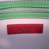 Valentino Rockstud Wristlet Clutch Bag Green Leather