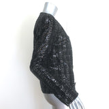Balmain Sequined Tweed Crystal-Embellished Jacket Black Size 38