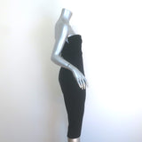 Bottega Veneta Strapless Midi Dress Black Stretch Wool Size 42